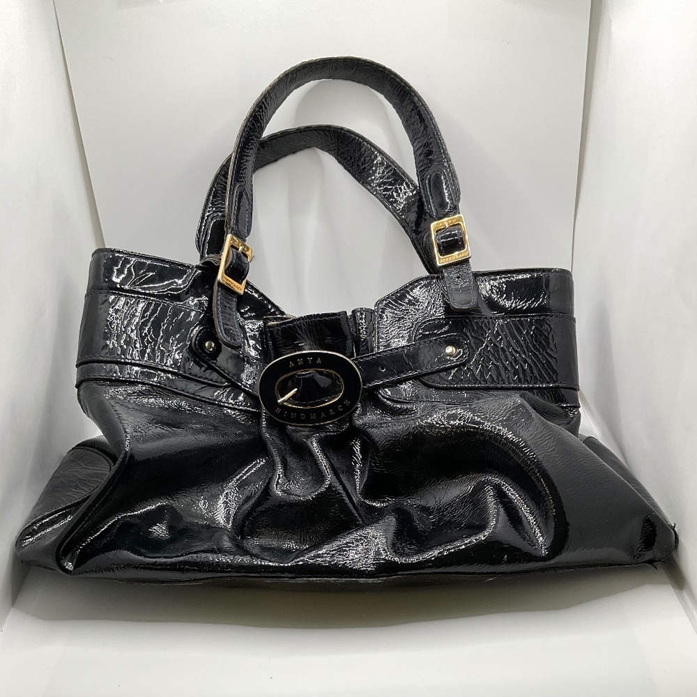 ANYA HINDMARCH handbag Black leather Gold metal